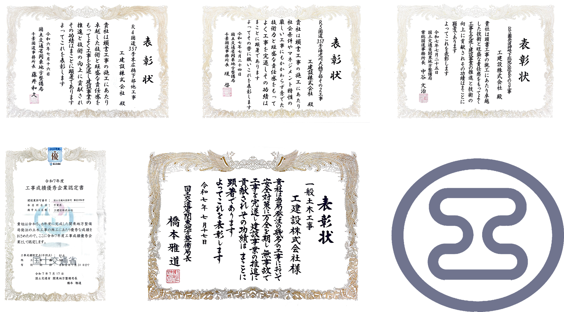 各種表彰状